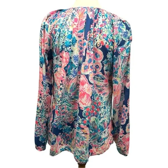 Lilly Pulitzer Sorella Long Sleeve Fish Print Pullover Top Women’s Medium - Picture 8 of 12